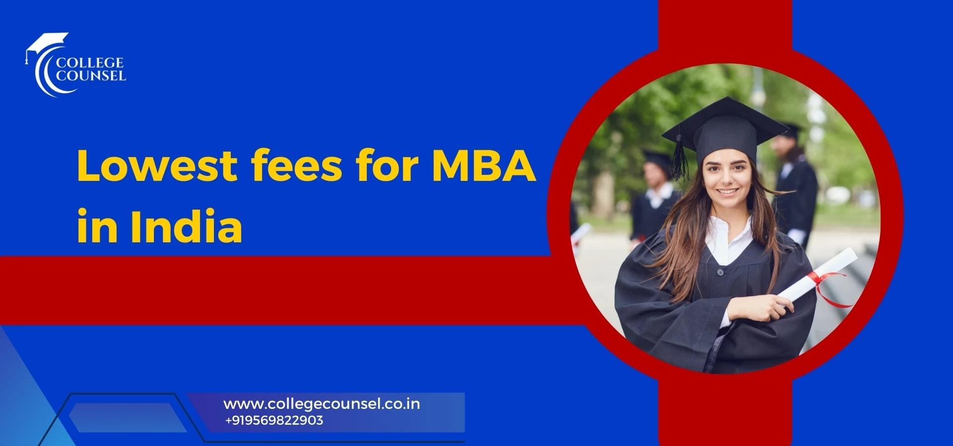 Lowest Fees for MBA in India  image