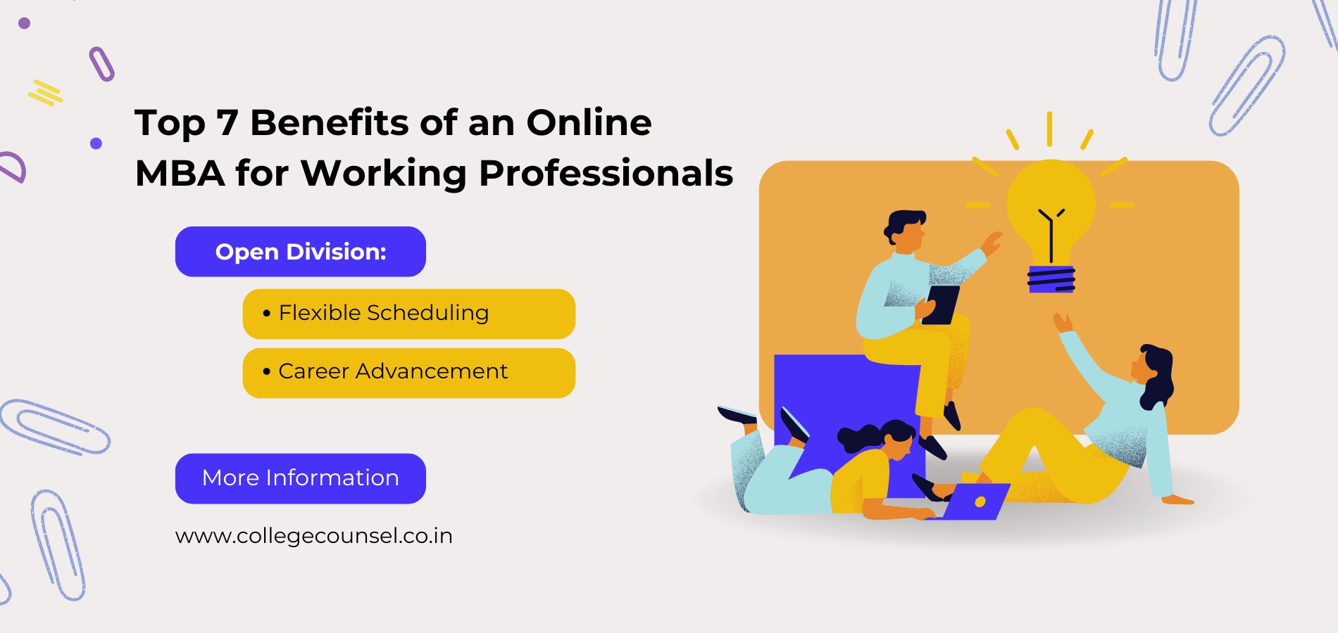 Top 7 Benefits of an Online MBA for Working Professionals Top 7 Benefits of an Online MBA for Working Professionals - College Counsel Blog